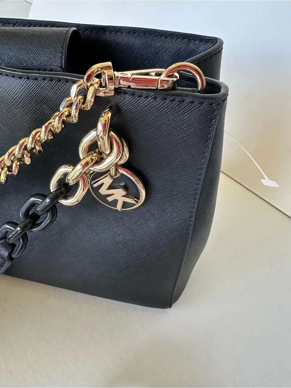 Michael Kors Cynthia Black Leather Purse New